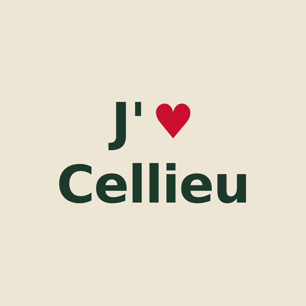 Tote bag personnalisé Cellieu — design J'aime Cellieu