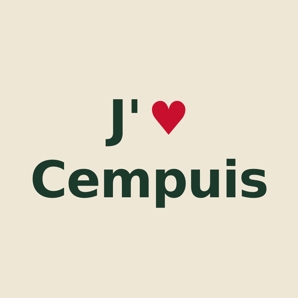 Tote bag personnalisé Cempuis — design J'aime Cempuis