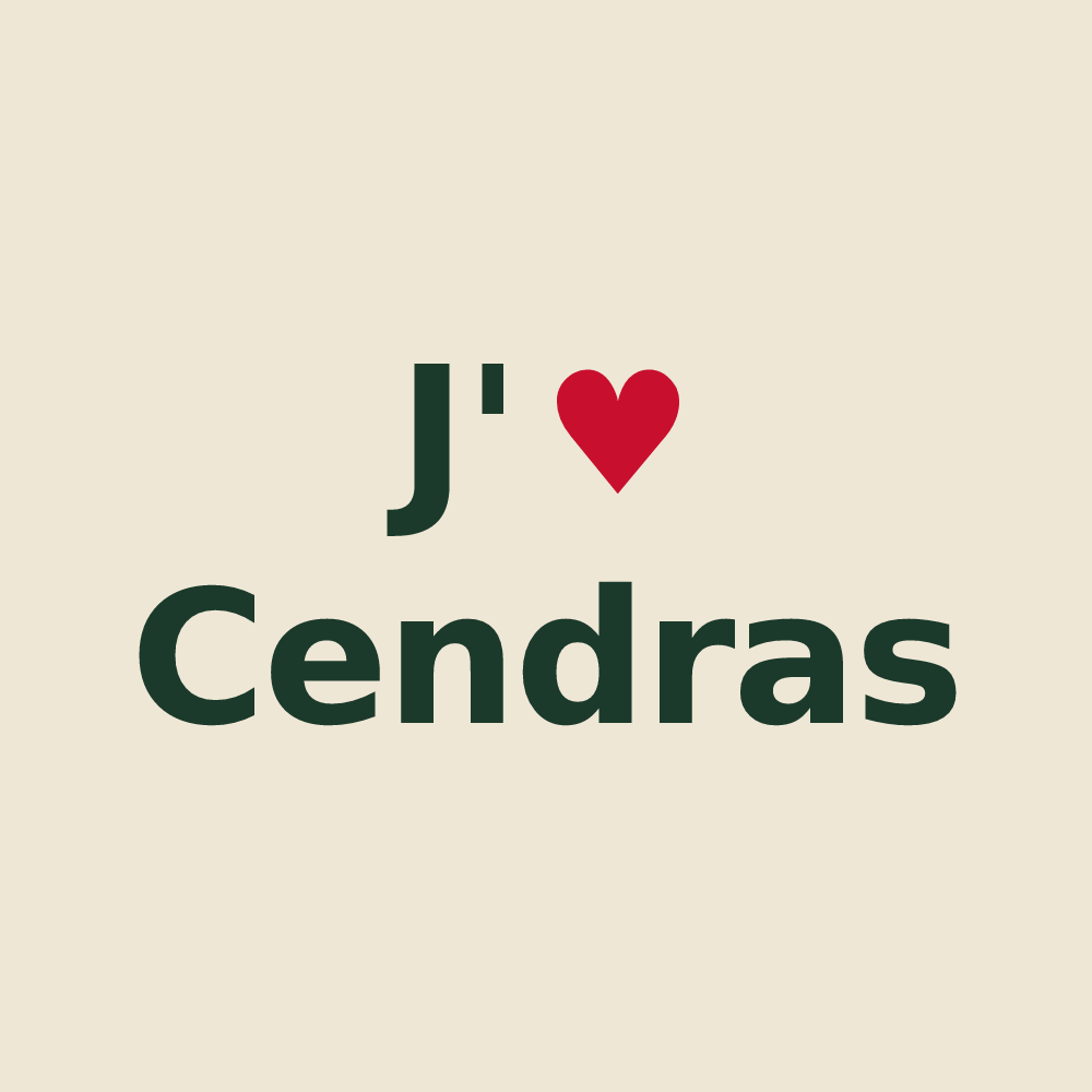 Tote bag personnalisé Cendras — design J'aime Cendras