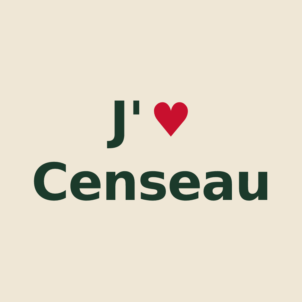 Tote bag personnalisé Censeau — design J'aime Censeau