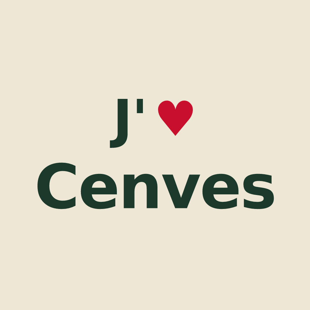 Tote bag personnalisé Cenves — design « J'aime Cenves » imprimé sur le tote bag