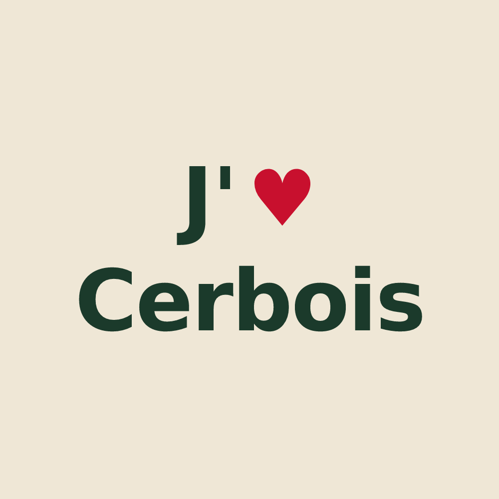 Tote bag personnalisé Cerbois — design J'aime Cerbois