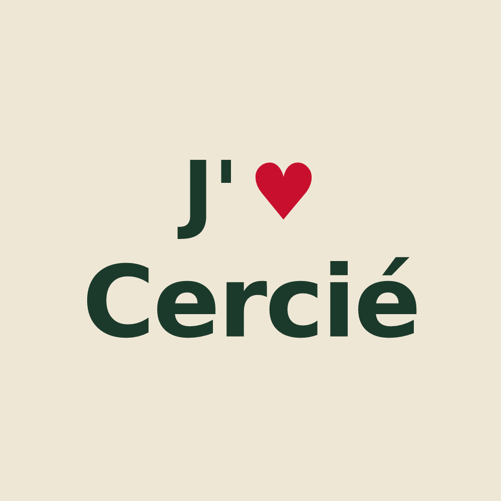 Tote bag personnalisé Cercié — design J'aime Cercié