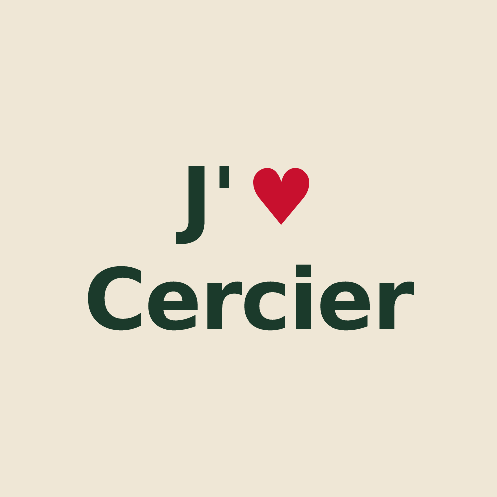 Tote bag personnalisé Cercier — design J'aime Cercier