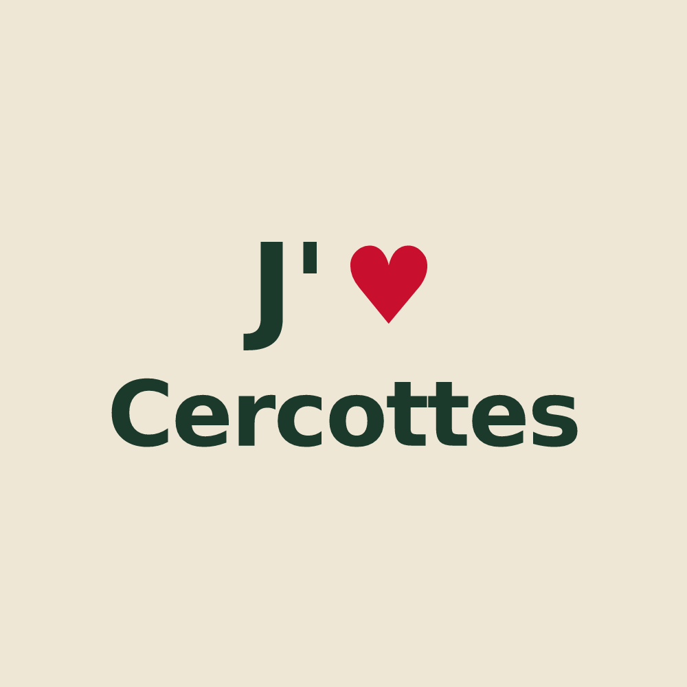 Tote bag personnalisé Cercottes — design J'aime Cercottes