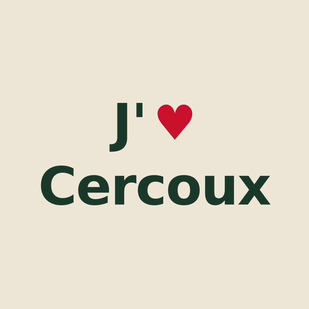 Tote bag personnalisé Cercoux — design J'aime Cercoux