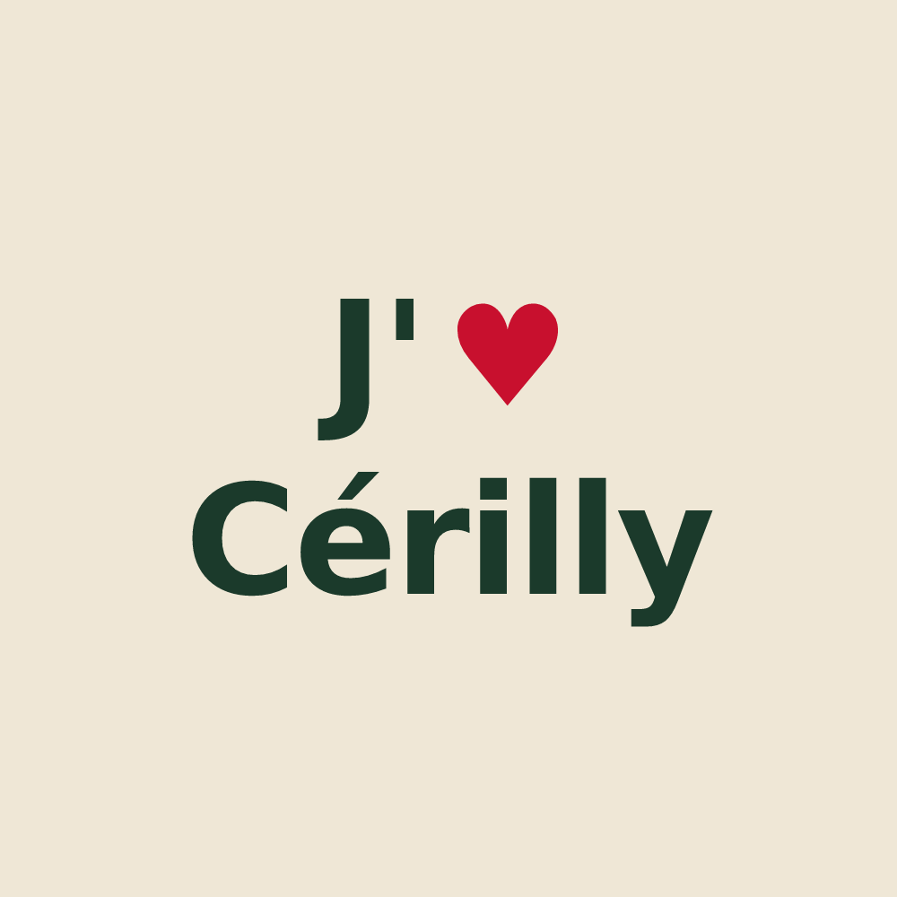 Tote bag personnalisé Cérilly — design J'aime Cérilly