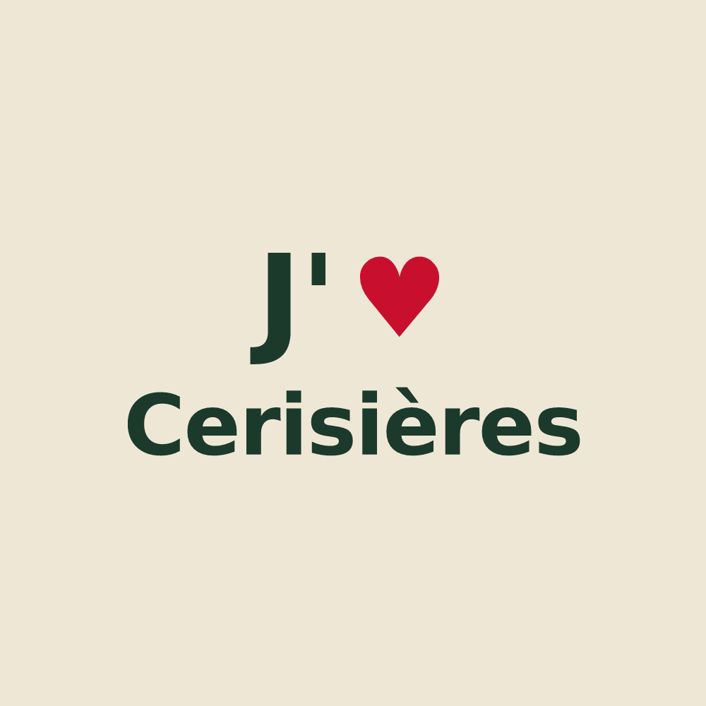 Tote bag personnalisé Cerisières — design J'aime Cerisières