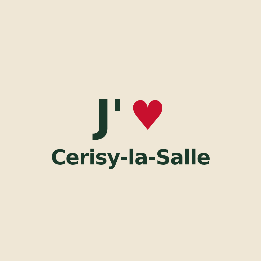 Tote bag personnalisé Cerisy-la-Salle — design J'aime Cerisy-la-Salle