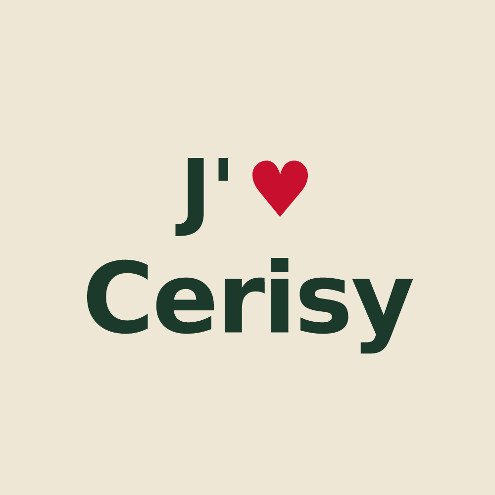 Tote bag personnalisé Cerisy — design J'aime Cerisy