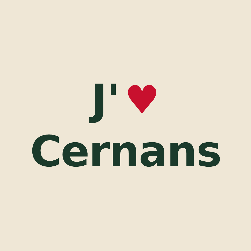 Tote bag personnalisé Cernans — design J'aime Cernans