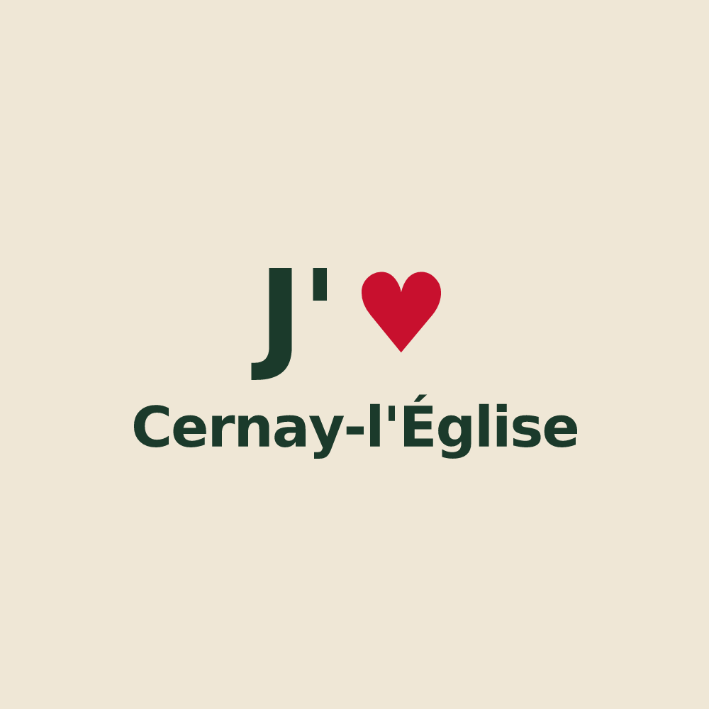 Tote bag personnalisé Cernay-l'Église — design J'aime Cernay-l'Église