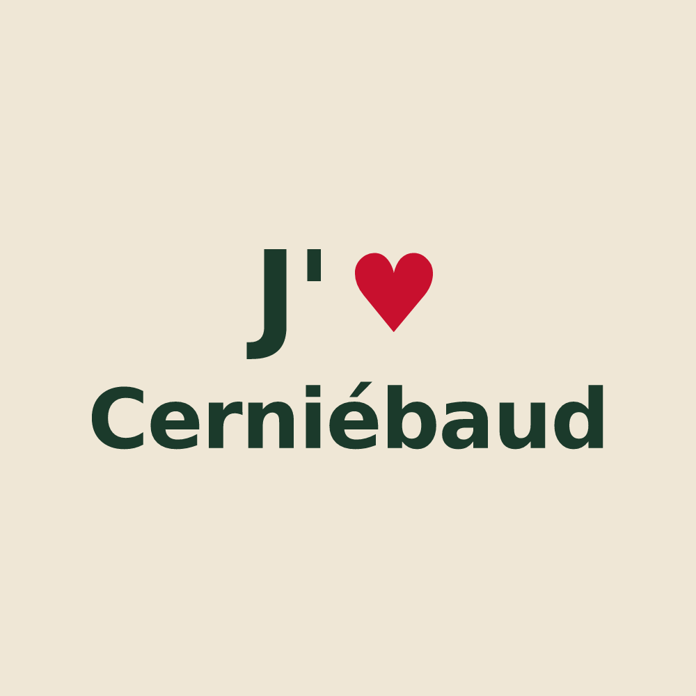 Tote bag personnalisé Cerniébaud — design J'aime Cerniébaud
