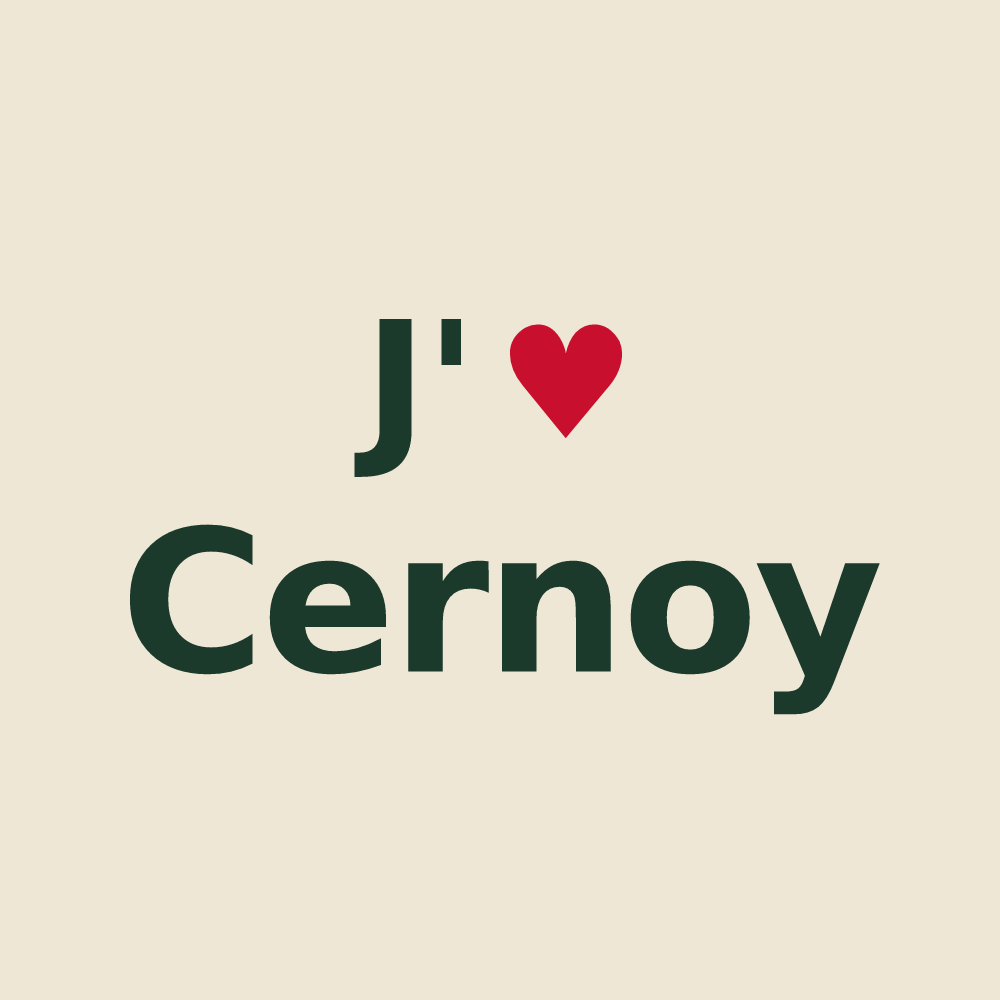 Tote bag personnalisé Cernoy — design J'aime Cernoy