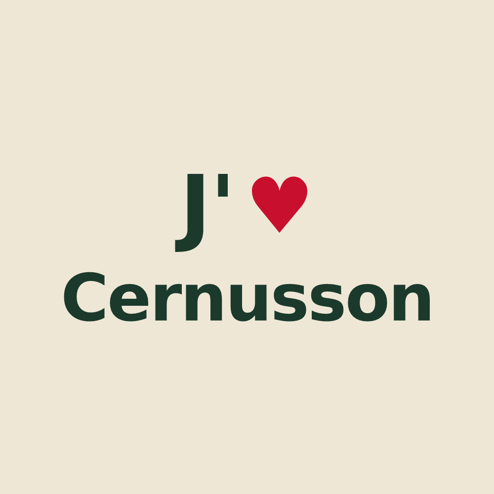 Tote bag personnalisé Cernusson — design J'aime Cernusson