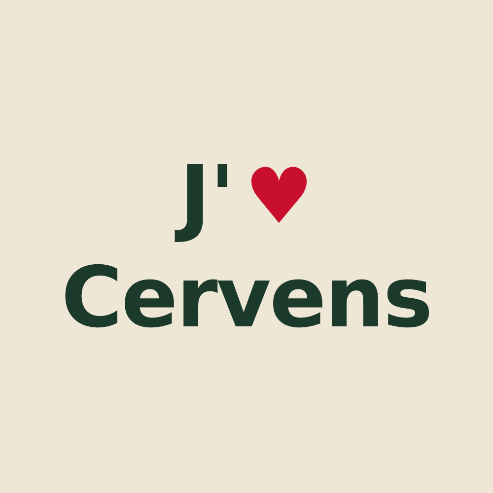 Tote bag personnalisé Cervens — design J'aime Cervens