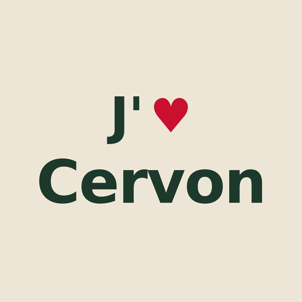Tote bag personnalisé Cervon — design J'aime Cervon