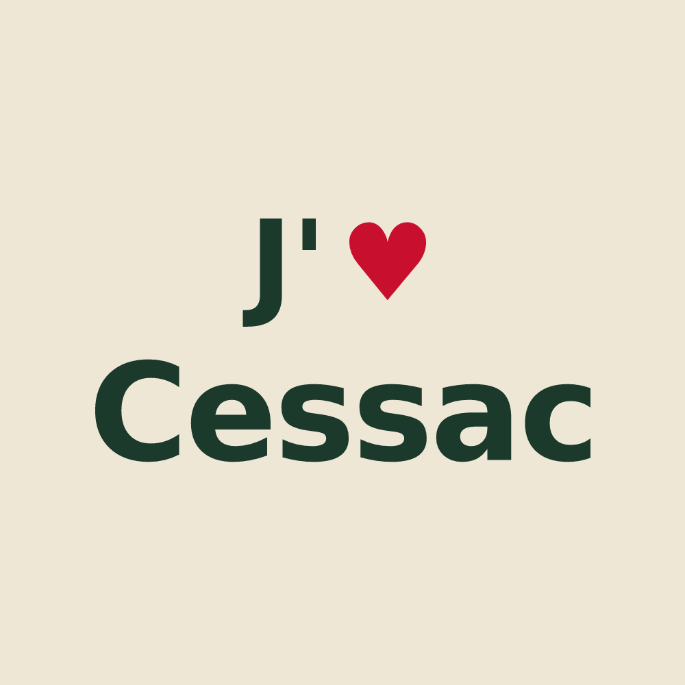 Tote bag personnalisé Cessac — design J'aime Cessac
