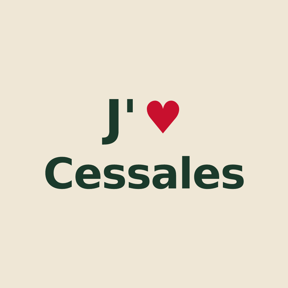 Tote bag personnalisé Cessales — design J'aime Cessales