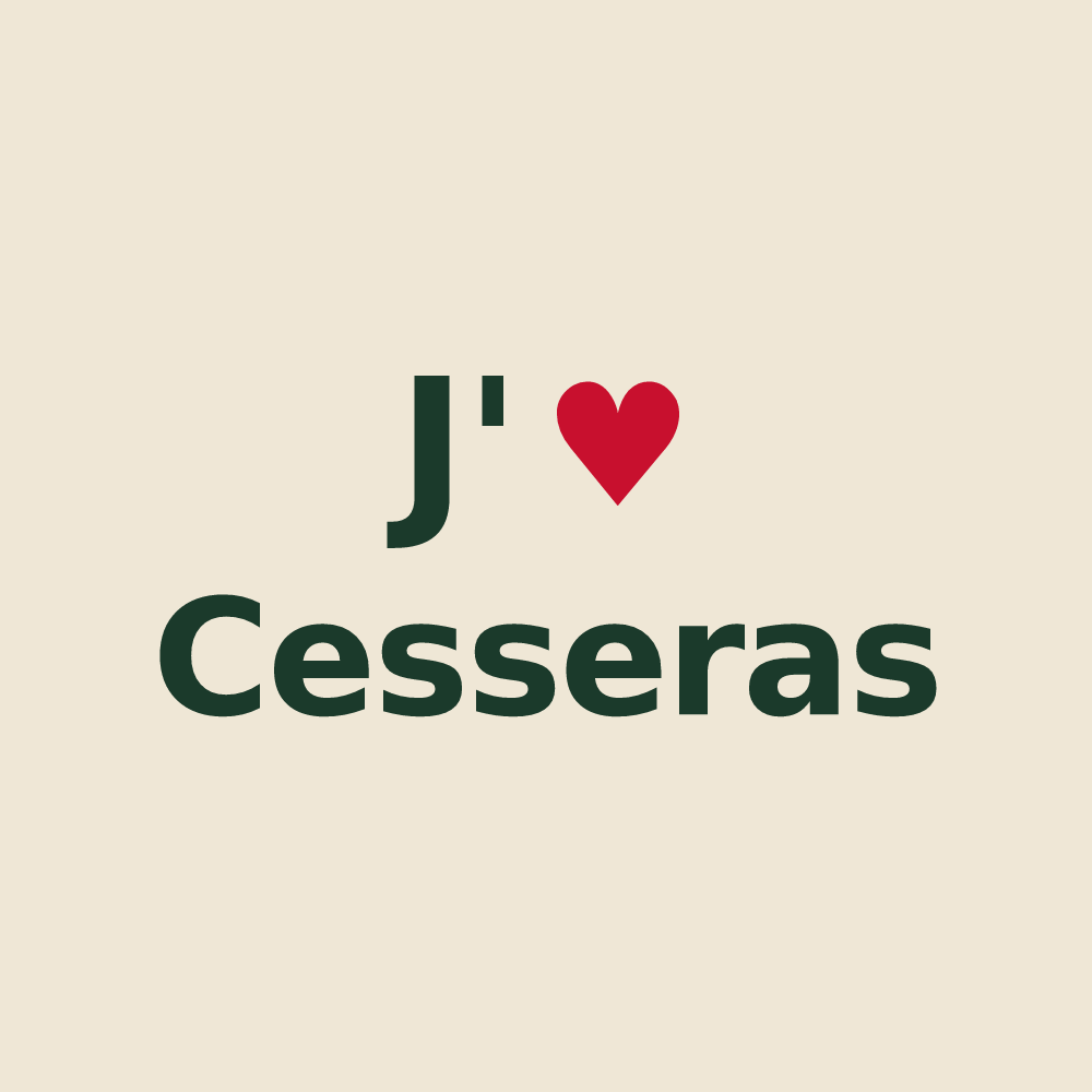 Tote bag personnalisé Cesseras — design J'aime Cesseras