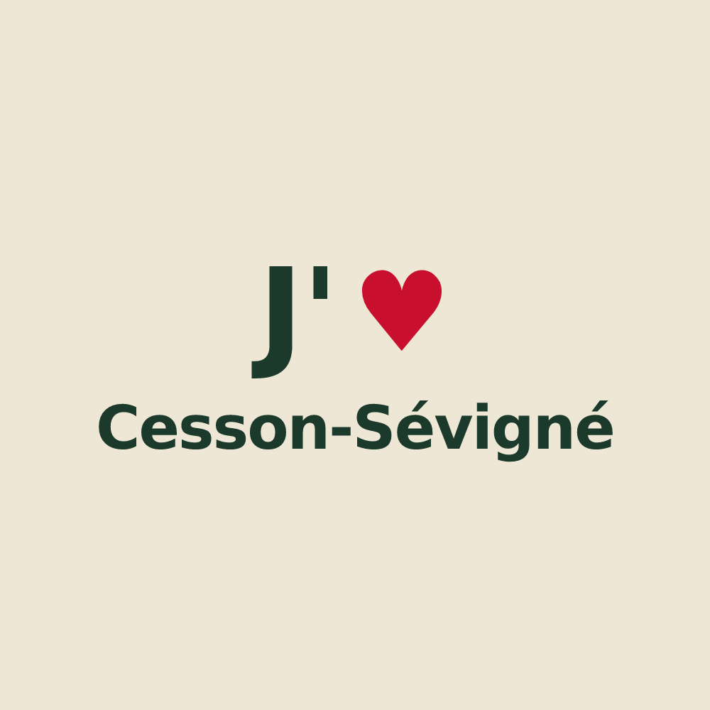 Tote bag personnalisé Cesson-Sévigné — design J'aime Cesson-Sévigné