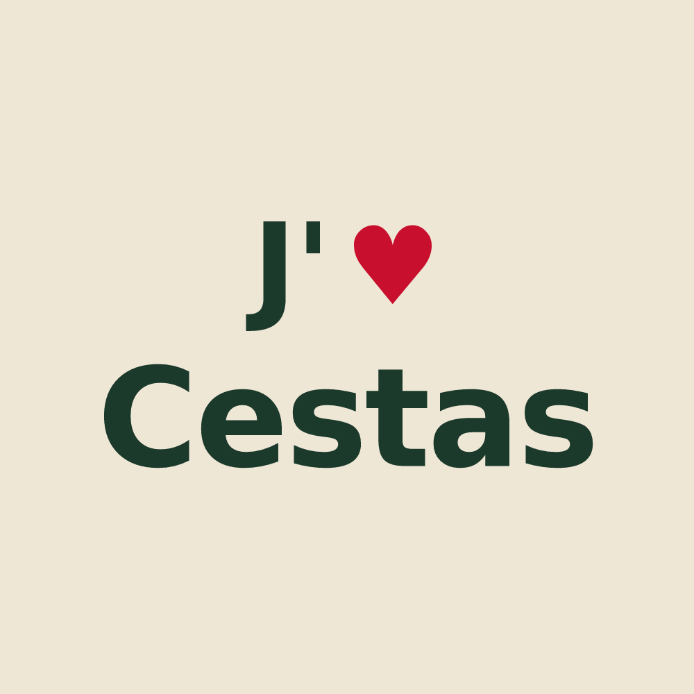 Tote bag personnalisé Cestas — design « J'aime Cestas » imprimé sur le tote bag
