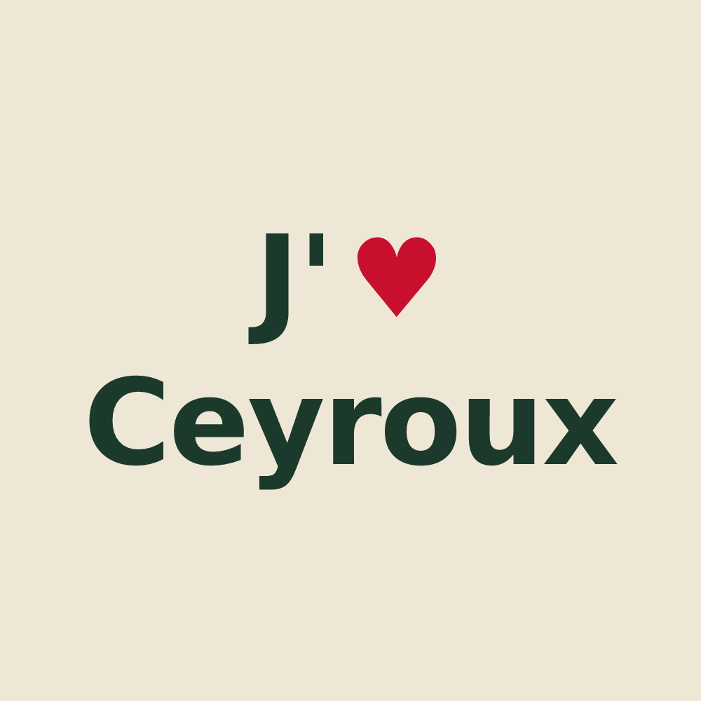 Tote bag personnalisé Ceyroux — design J'aime Ceyroux