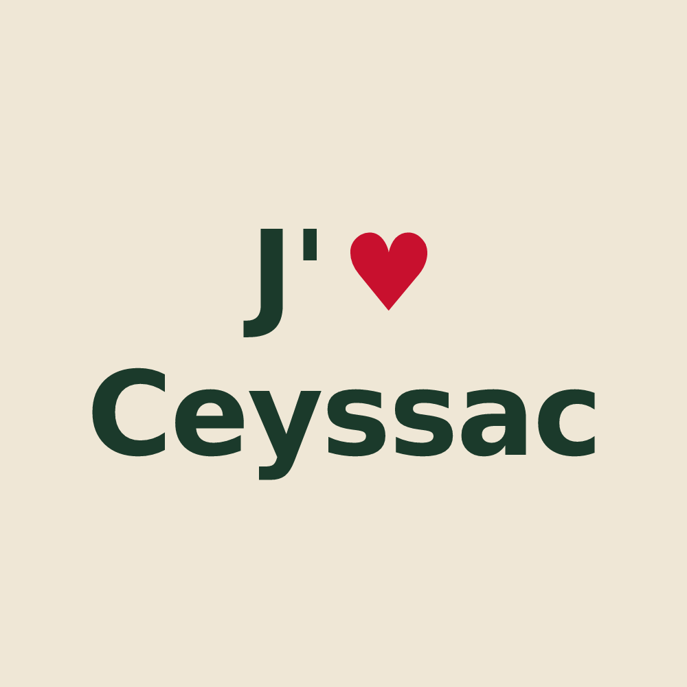 Tote bag personnalisé Ceyssac — design J'aime Ceyssac