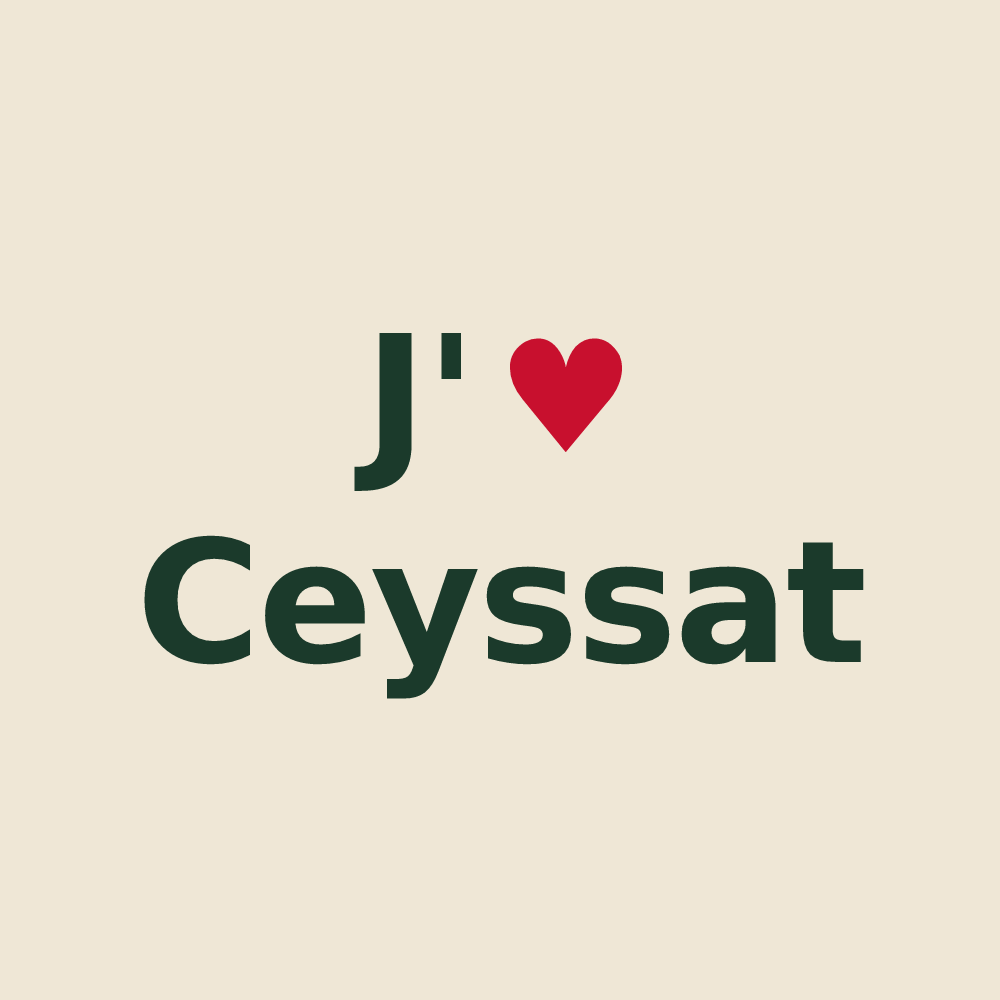 Tote bag personnalisé Ceyssat — design J'aime Ceyssat