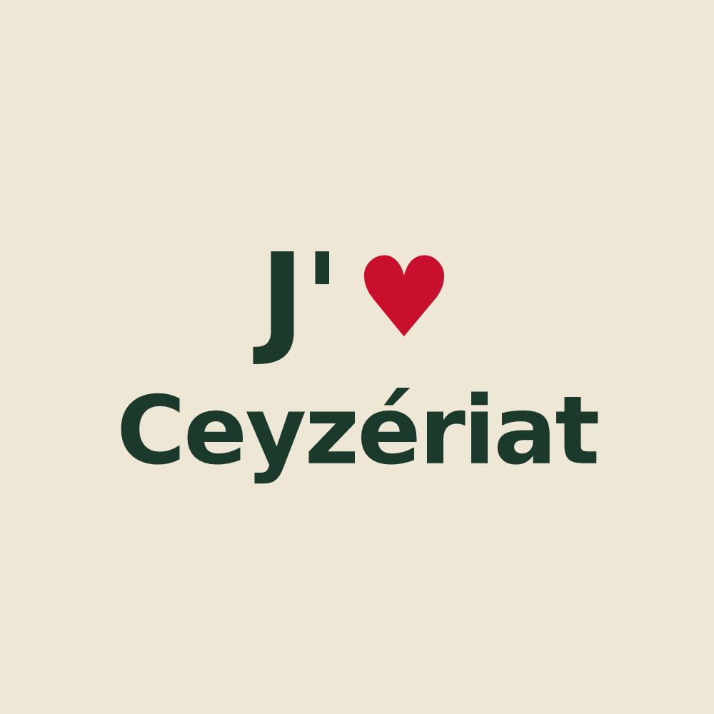 Tote bag personnalisé Ceyzériat — design « J'aime Ceyzériat » imprimé sur le tote bag
