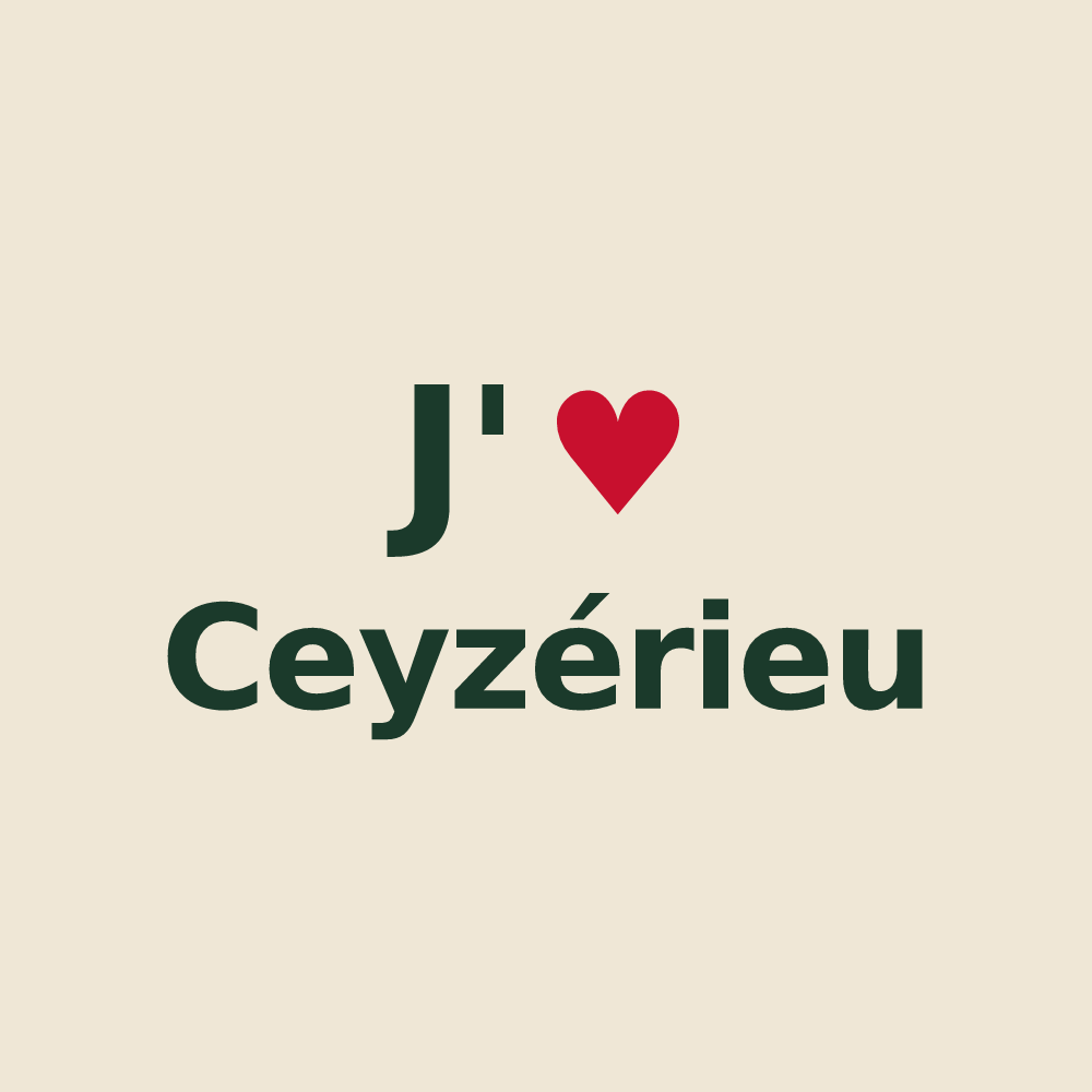 Tote bag personnalisé Ceyzérieu — design J'aime Ceyzérieu