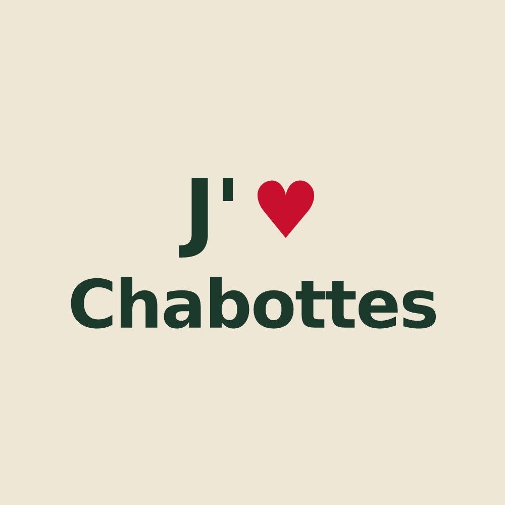 Tote bag personnalisé Chabottes — design J'aime Chabottes