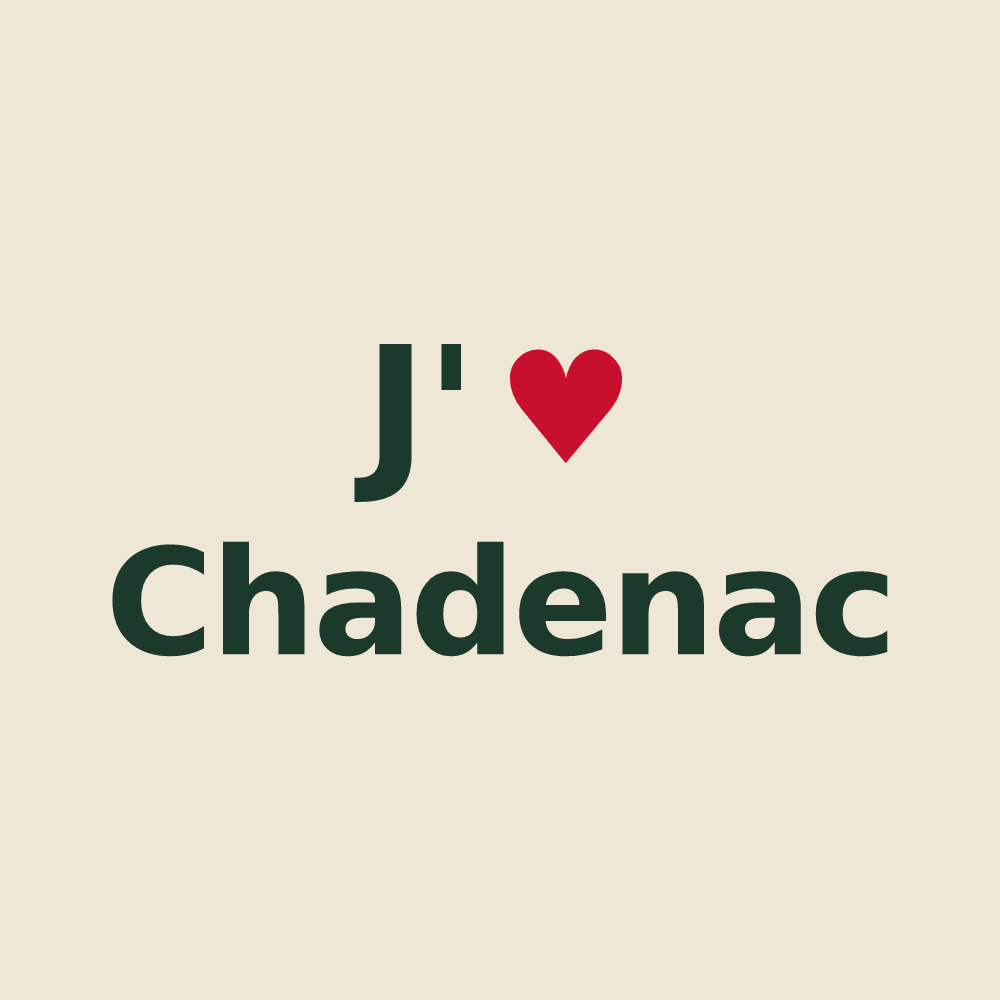 Tote bag personnalisé Chadenac — design J'aime Chadenac