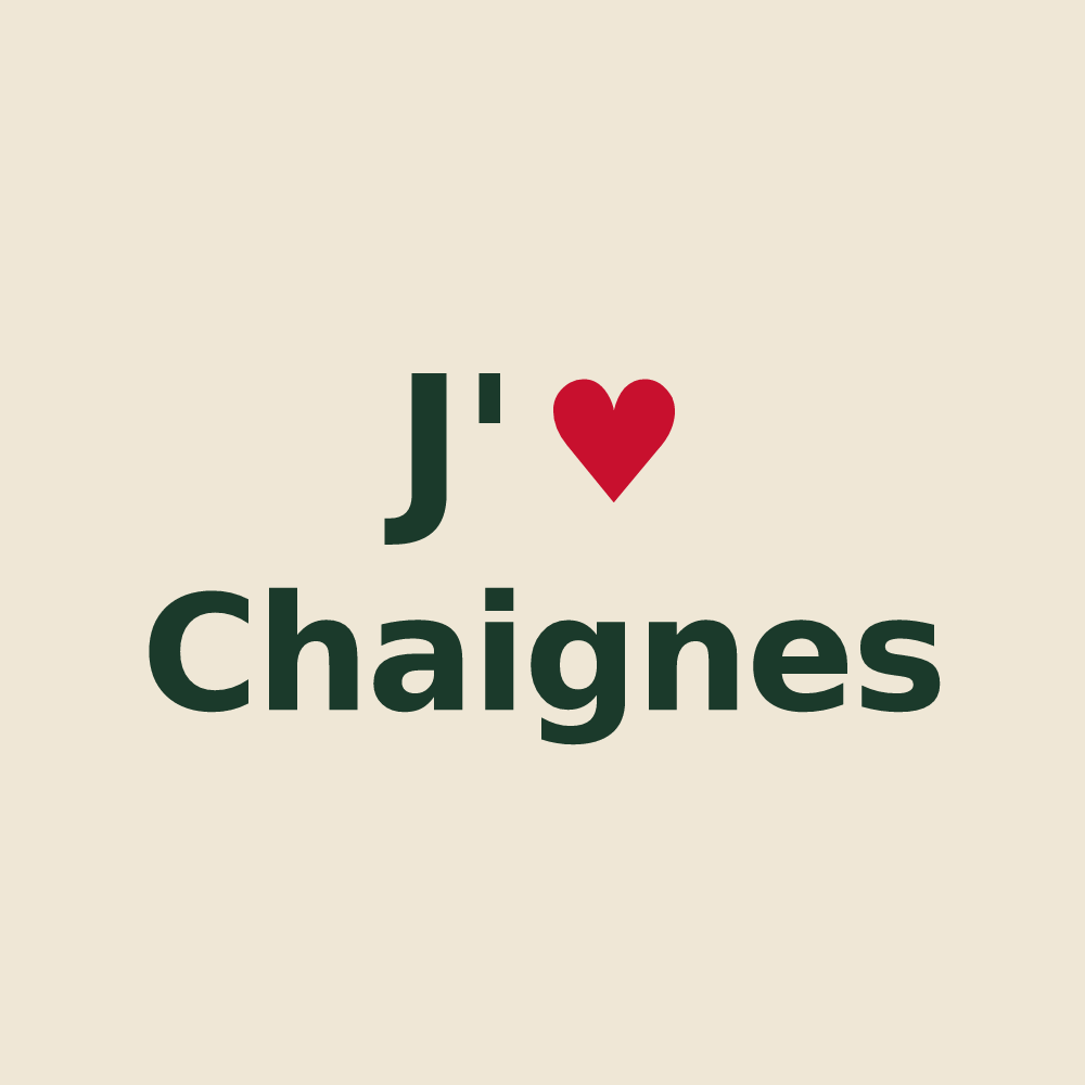 Tote bag personnalisé Chaignes — design J'aime Chaignes