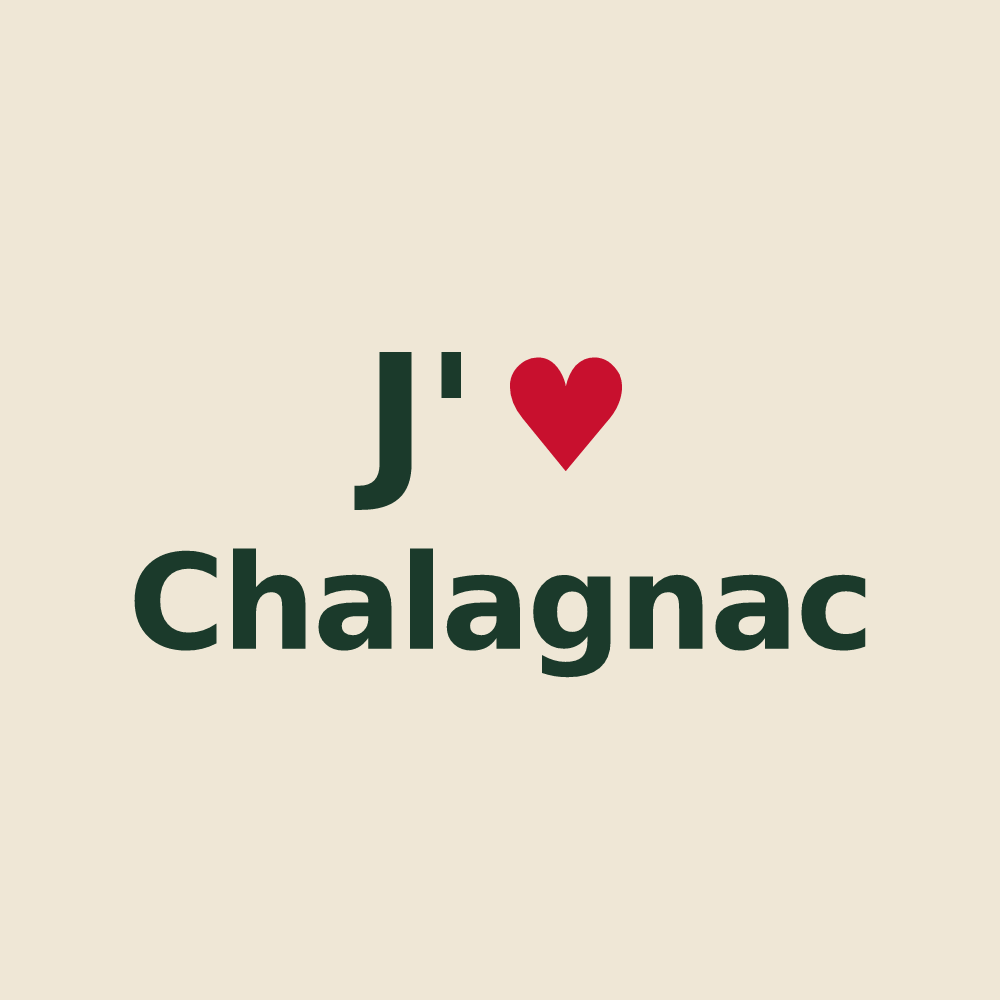 Tote bag personnalisé Chalagnac — design J'aime Chalagnac