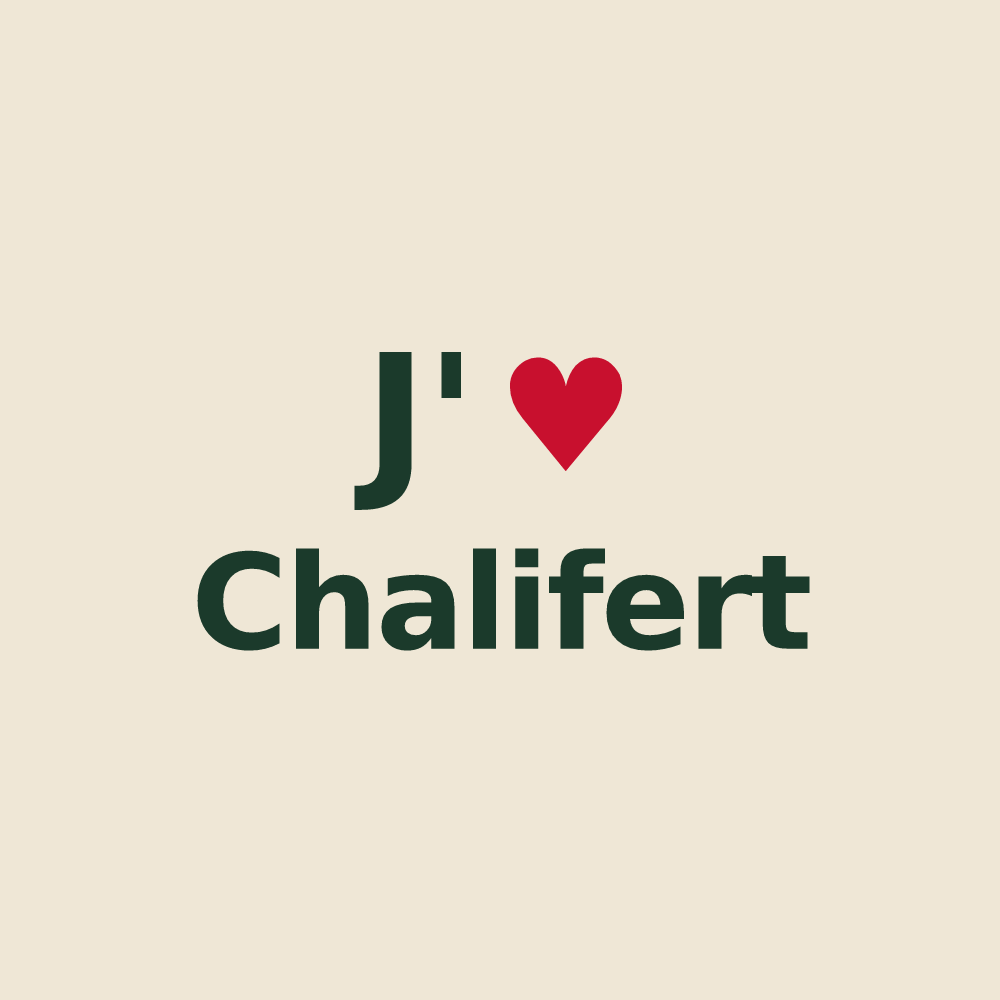Tote bag personnalisé Chalifert — design J'aime Chalifert