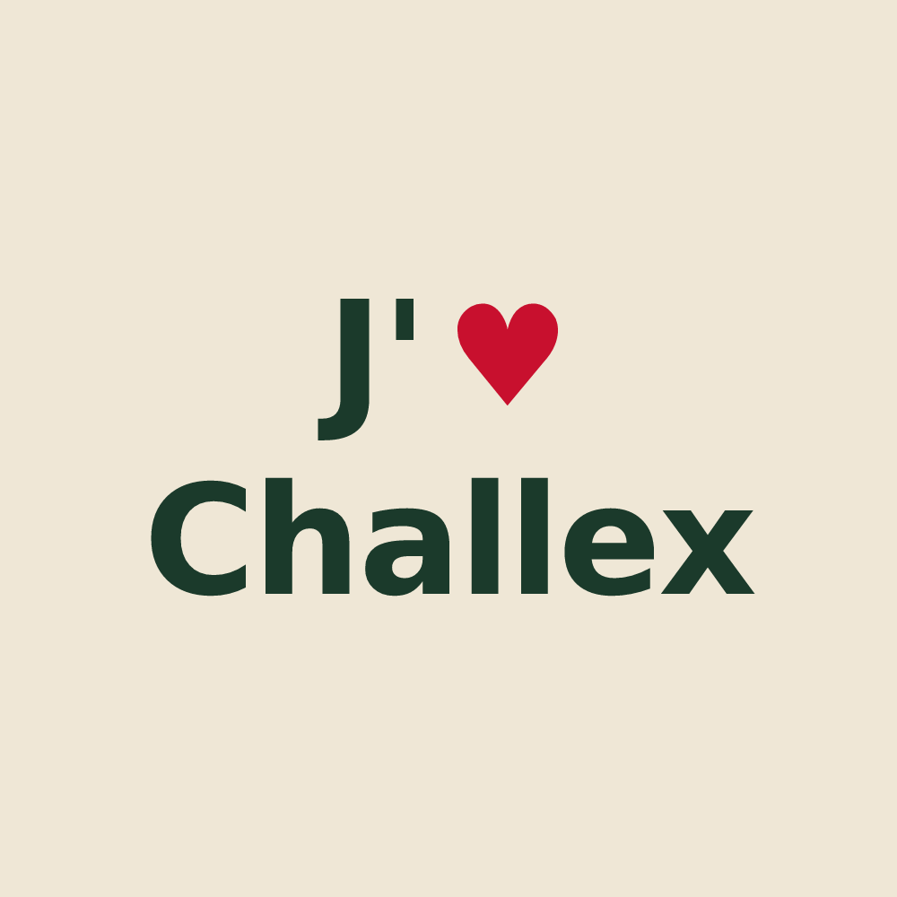 Tote bag personnalisé Challex — design J'aime Challex