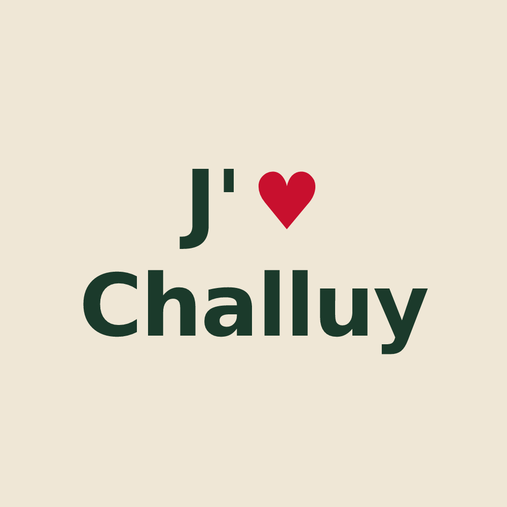Tote bag personnalisé Challuy — design J'aime Challuy