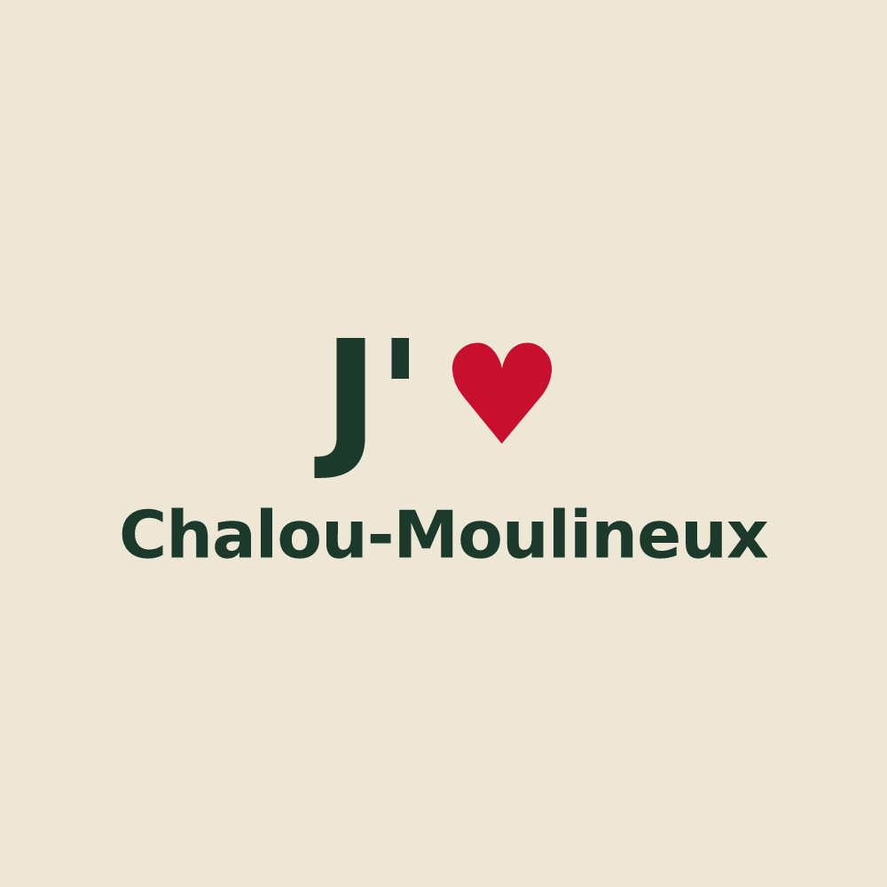 Tote bag personnalisé Chalou-Moulineux — design J'aime Chalou-Moulineux