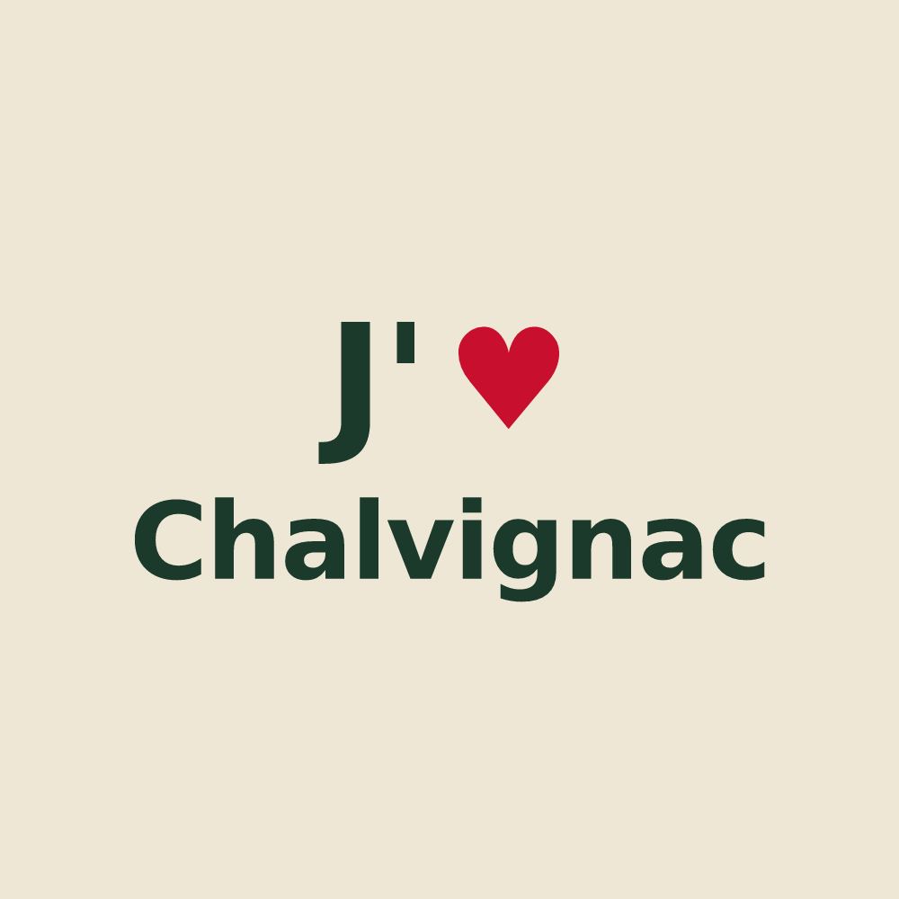 Tote bag personnalisé Chalvignac — design J'aime Chalvignac