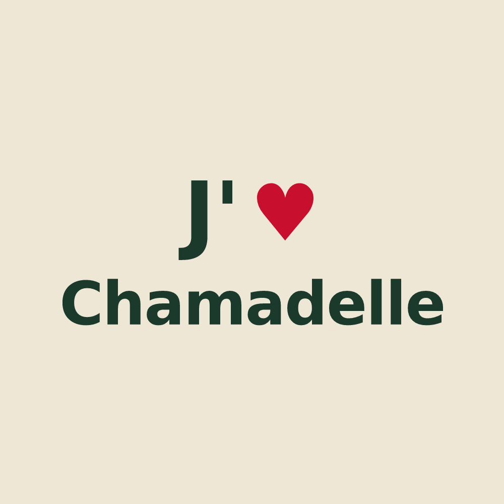 Tote bag personnalisé Chamadelle — design J'aime Chamadelle