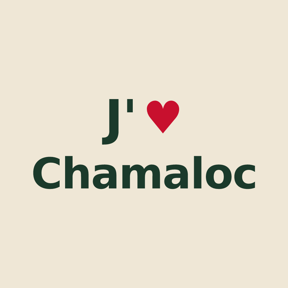 Tote bag personnalisé Chamaloc — design « J'aime Chamaloc » imprimé sur le tote bag