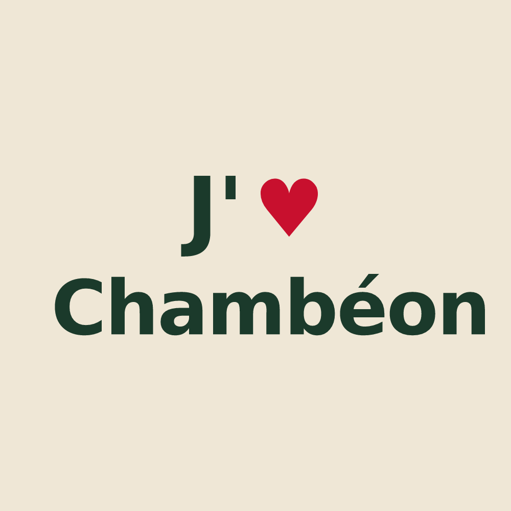 Tote bag personnalisé Chambéon — design « J'aime Chambéon » imprimé sur le tote bag