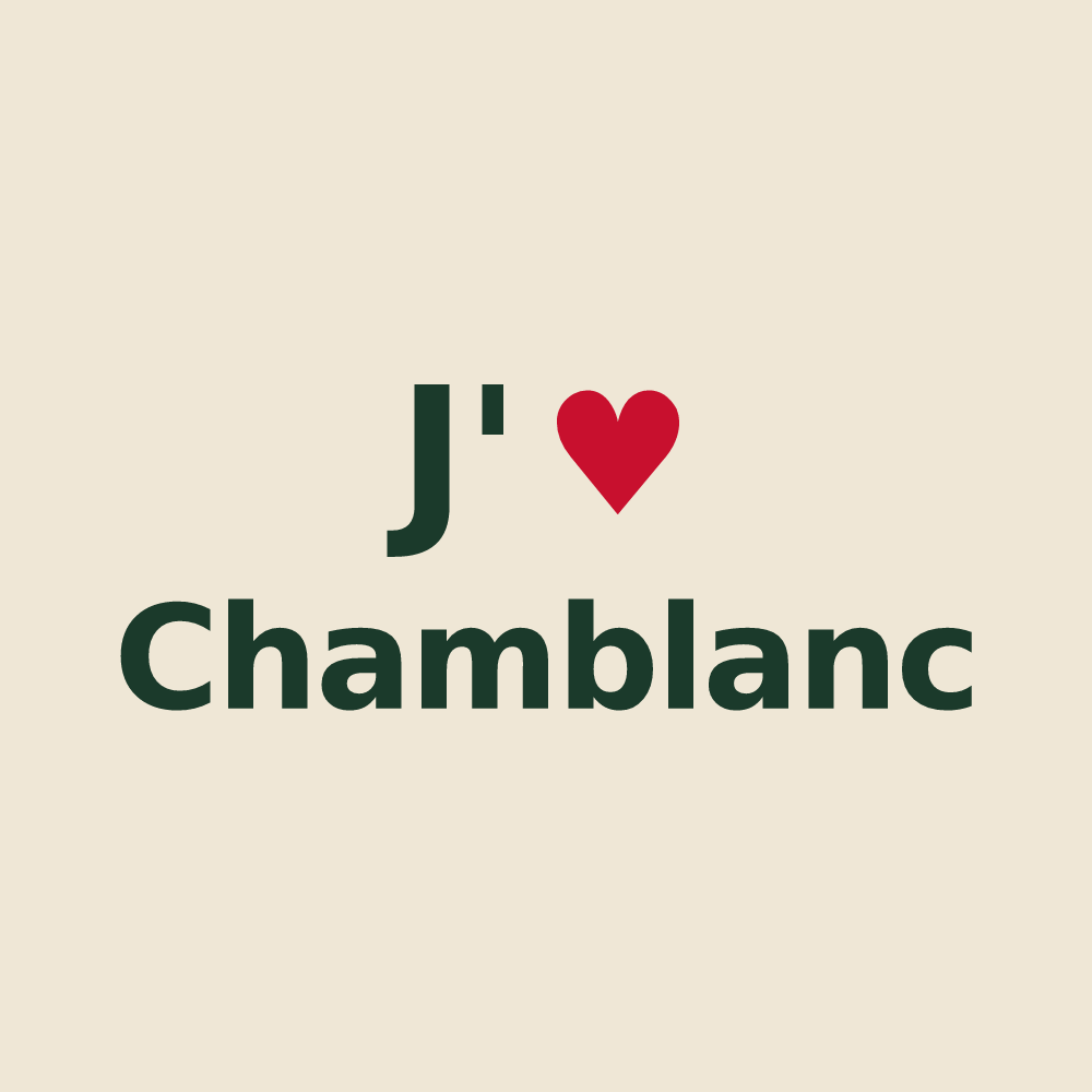 Tote bag personnalisé Chamblanc — design J'aime Chamblanc
