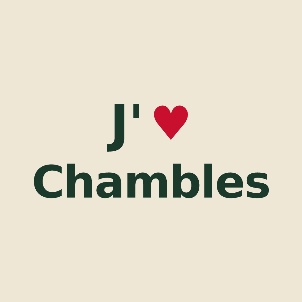 Tote bag personnalisé Chambles — design J'aime Chambles
