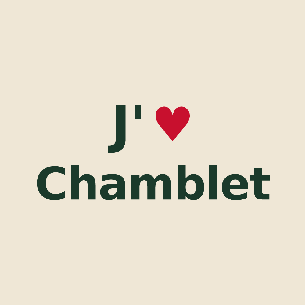 Tote bag personnalisé Chamblet — design J'aime Chamblet