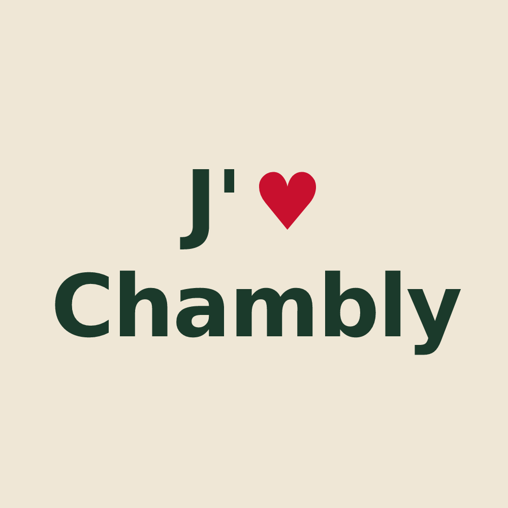 Tote bag personnalisé Chambly — design J'aime Chambly