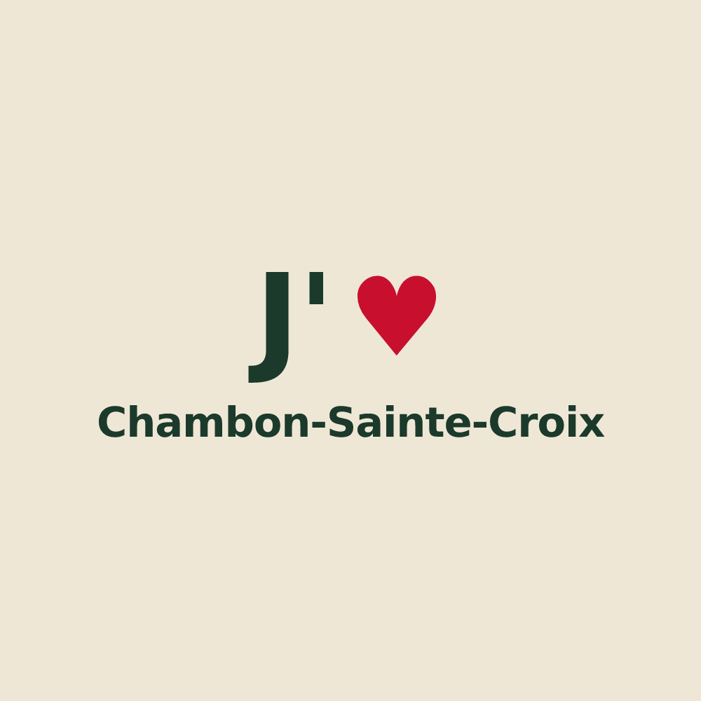 Tote bag personnalisé Chambon-Sainte-Croix — design J'aime Chambon-Sainte-Croix