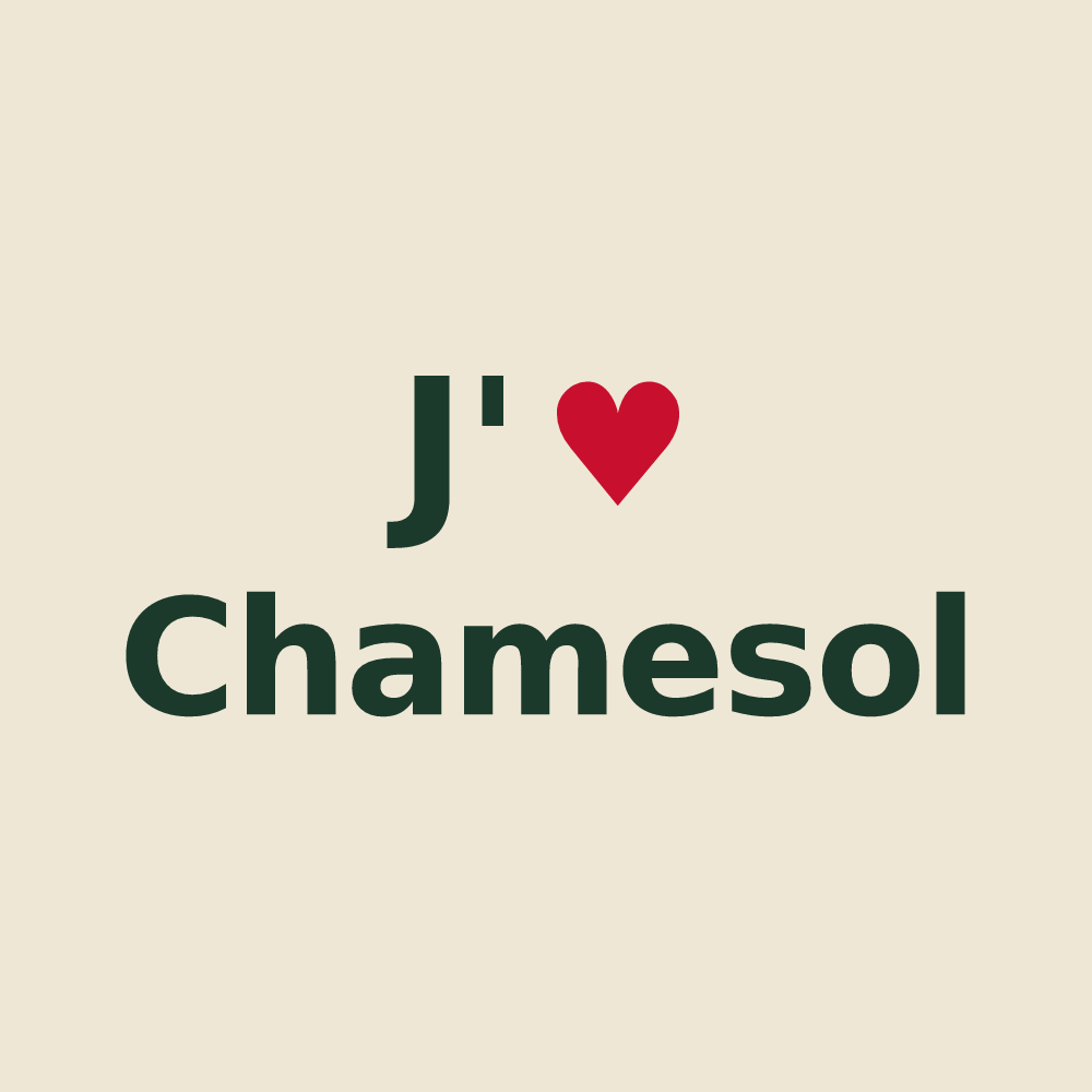 Tote bag personnalisé Chamesol — design J'aime Chamesol