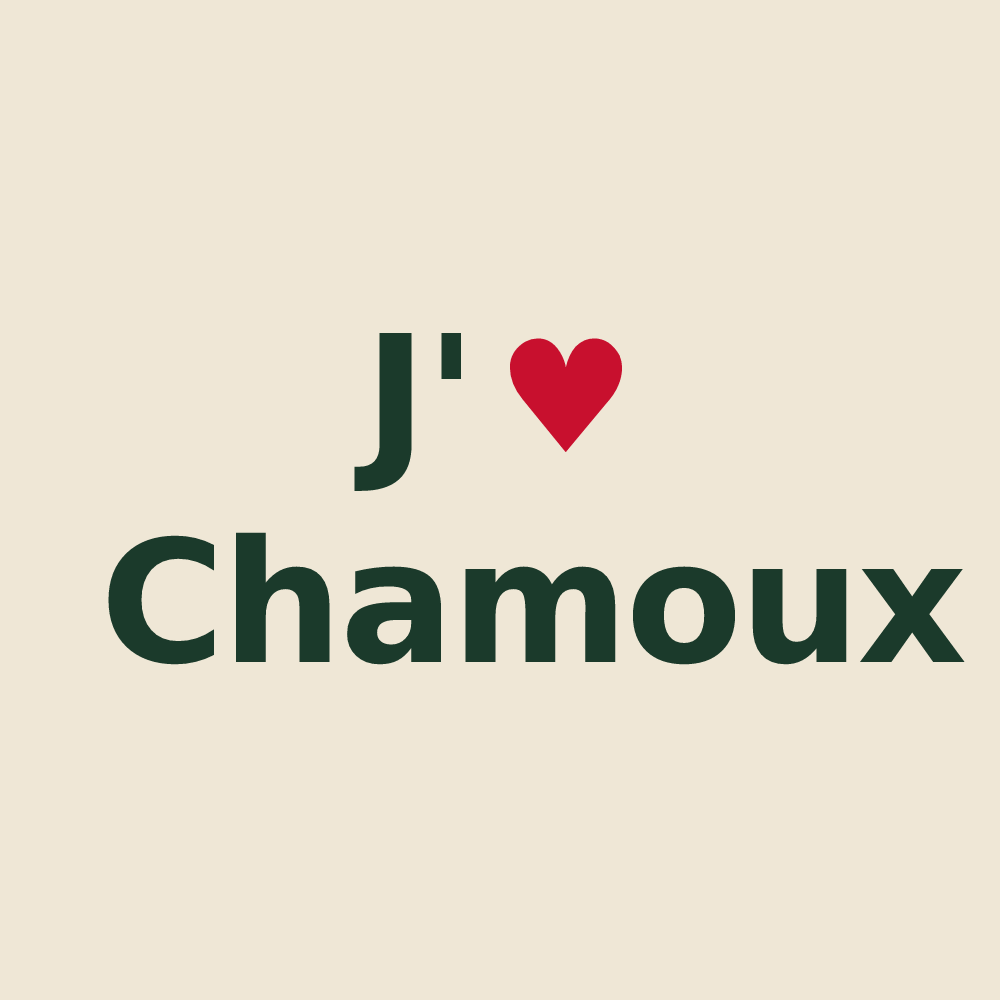 Tote bag personnalisé Chamoux — design J'aime Chamoux